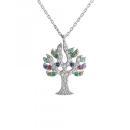 Anhänger mit Kette Ankerkette 925/- Sterling Silber rhodiniert 42+3cm Zirkonia