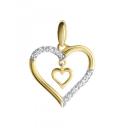 Anhänger 925/- Sterling Silber vergoldet 2,0cm Zirkonia