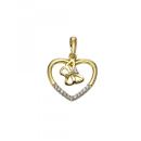 Anhänger 925/- Sterling Silber vergoldet 2,0cm Zirkonia