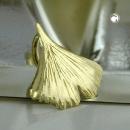 Anhänger 9mm Ginkgoblatt glänzend 9Kt GOLD