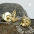 Ohrstecker Ohrring 5x4mm kleiner Anker 9Kt GOLD