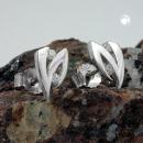 Ohrstecker Ohrring 8x5mm Zirkonia 14Kt Weißgold