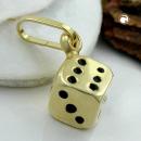 Anhänger 5x5mm Würfel glänzend 9Kt GOLD