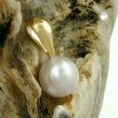 Anhänger ca. 6mm Zuchtperle rund 9Kt GOLD