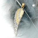 Anhänger 36x13mm Engelsflügel bicolor 9Kt GOLD