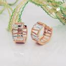 Creole 12x6mm Klappscharnier bicolor Streben diamantiert 9Kt Rotgold