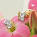 Ohrstecker Ohrring 6x5mm Schmetterling bicolor glänzend 9Kt GOLD