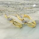 Creole Ohrringe 18x4mm Klappscharnier überkreuzt Zirkonias 9Kt GOLD