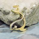 Anhänger 25x20mm stilisierter Delfin mit Zirkonias 9Kt GOLD