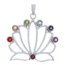 Lotus-Chakra-Anhänger mit Edelsteinen