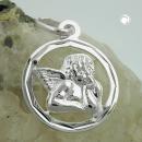 Anhänger 15mm Engel glänzend, Silber 925