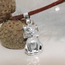 Anhänger 15x9mm Katze glänzend Silber 925