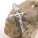 Anhänger 32x18mm Kreuz mit Jesus glänzend Silber 925