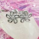 Ohrstecker Ohrring 9mm Blume Zirkonia weiß glänzend rhodiniert Silber 925