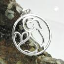 Anhänger 21mm Sternzeichen Widder glänzend rhodiniert Silber 925