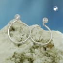 Ohrstecker Ohrring 15mm Ohrspirale mit Zirkonia Silber 925