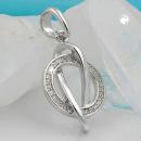 Anhänger 23x16mm mit Zirkonias glänzend rhodiniert Silber 925