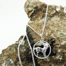 Anhänger Sternzeichen Steinbock mit Kette 1,4mm Flachpanzer Silber 925 45cm