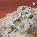 Ohrring Creole 17x12x2mm Klappscharnier kleines Herz glänzend Silber 925