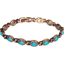 Magnetisches Armband aus Kupfer und Türkis mit Magneten