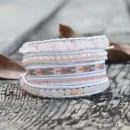 Wickelarmband mit Rosenquarz & Aventurin – Weiß und Rosa