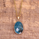 Apatit Tropfen Kette – Edelstahl goldfarben
