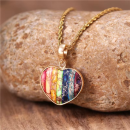7 Chakra Herz Kette – Kaiser-Jaspis | Edelstahl goldfarben