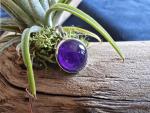 Silberanhänger mit Cabochon - Amethyst / rund 12 mm